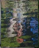 Giclee print on canvas, water reflection.