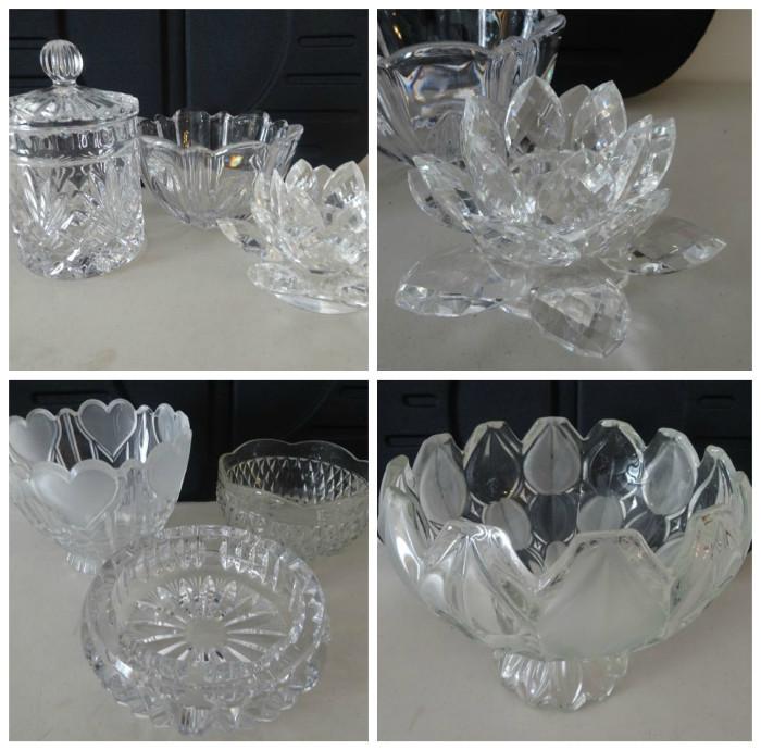 Various glass dishes.