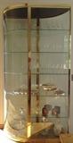Curved Glass and Brass "See-Through" Display Etagere