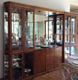 American of Martinsville Burl Display Cabinet