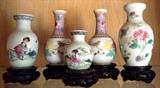 Hand Decorated Miniature Chinese Porcelain Vases 