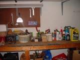 The garage is full of misc. items from tools, arts and crafts, stationary and office supplies, kitchen gadgets and much more