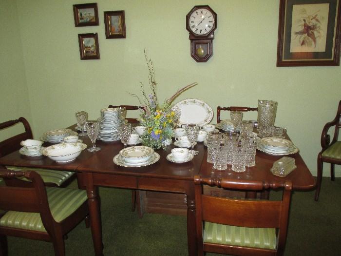 Solid Cherry Dining Suite By Willett Furniture & Lovely Noritake China