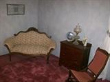 VICTORIAN SETTEE, FOLDING ROCKER, ANTIQUE CHEST