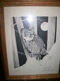 PENCIL SIGNED OWL PRINT