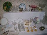 EARLY AMERICAN PRESSED GLASS, HAND PAINTED CHINA, STEMWARE, AND MORE!!!
