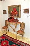 Oil paintings, French chairs, Persian rug - foyer