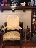 Antique armchair. More small decor pieces. Living room. First floor.