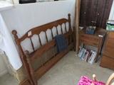 double maple bed and nightstand