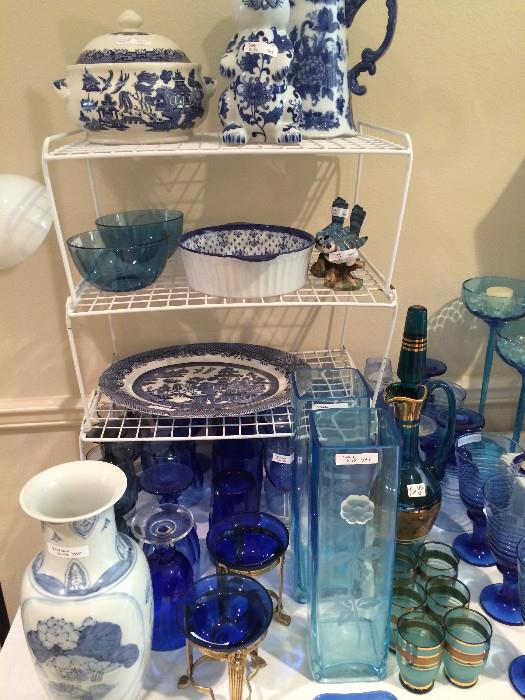               Large selection of blue & white items