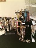    Large assortment of costume jewelry; (vintage sterling & James Avery not shown)