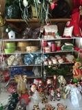           Large assortment of ribbons & decorative Christmas items