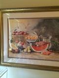                       Framed fruit picture;