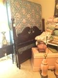 Full bed with matching side table; cedar chest; lamps;