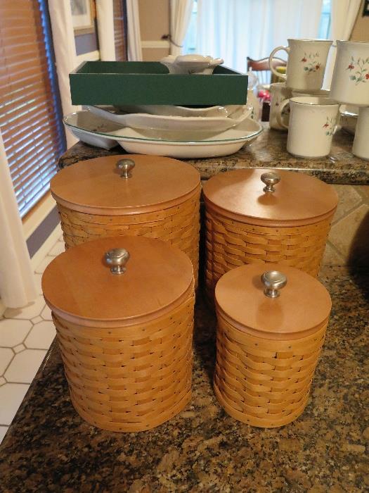 Longaberger Canisters with inserts!