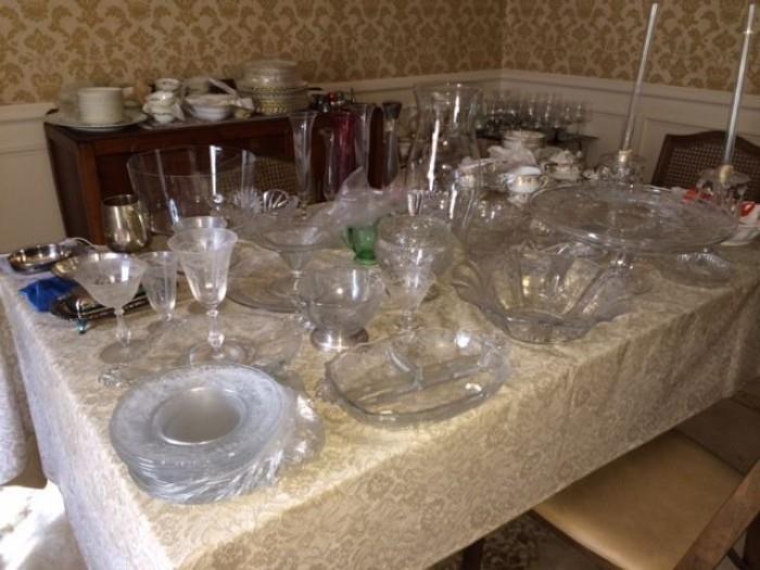 Lots of glassware for sale.