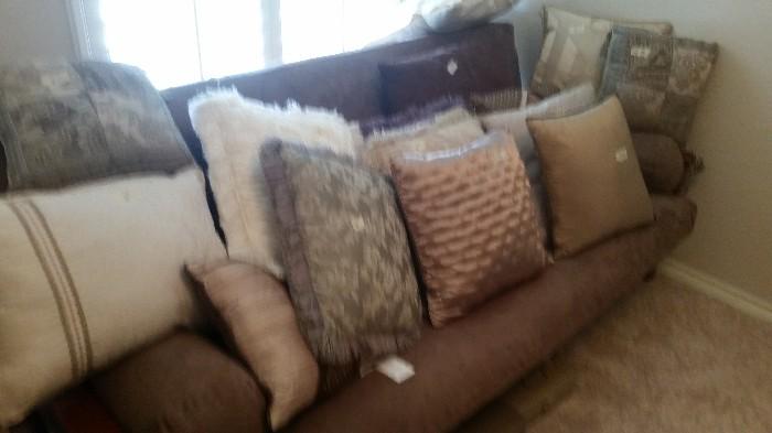 Futon and lots of pillows