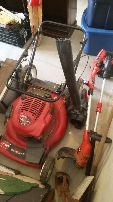 Toro Recycler Lawnmower and other landscaping equipment