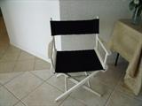 Wood directors chair with black fabric