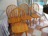 4 maple chairs - all wood; very sturdy