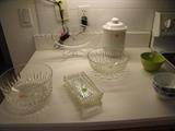 Glass bowls etc in kitchen