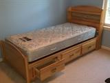 Twin sized captain's bed, w/Simmons mattress