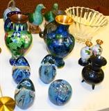 Eicholt Art Glass Paper Weights & Cloisonne Pieces