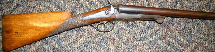 Antique W. Richards Double Barrel Black Powder Shotgun