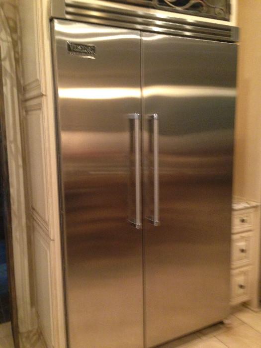 48 inch side by side Viking Professional series refrigerator. 