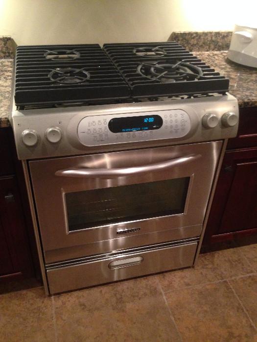 30 inch 4 burner professional line stainless steel Kitchen Aid stove