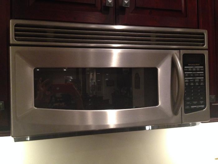 Built in new Kitchen Aid stainless steele microwave - aprox 29" inches across