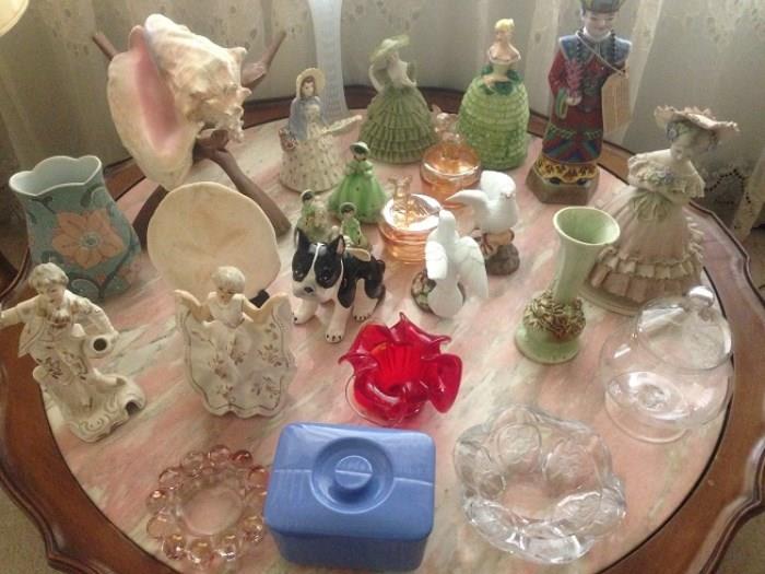 Figurines, McCoy, Carnival Glass, lots more.....