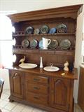 Step Back Hutch with Fenton Glass