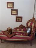 Oak Carved Fainting Couch