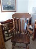 Cherry Carved Mirror, Mahogany Over Sized Rocker