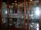 Vintage Etched Glass with Gold Band plus Bamboo Etched Clear Glass Set of Stems & Tumblers (80 Pieces)