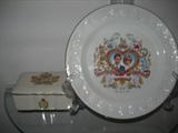 Commemorative Plates, Covered Box and Mug, Made in England