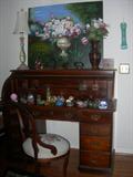 C Roll Top Desk in Cherry with Paper Weights - Perfect Stocking Stuffers!