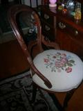 Stunning Antique Cherry Needlepoint Chair