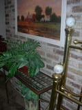 Metal Narrow Table with Glass Top