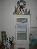 White Wash Linen Cabinet