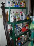 Metal Bed Frame and Assorted Cleaners and Automotive