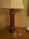 "Trench Art" Lamp, WWI Shell Casing from the Battle of Grand Couronne, France 1914