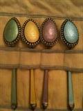Three Spoons in Four Colors: Green, Yellow, Purple & Blue