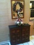 Ethan Allen Cabinet with Slate Top, Pre WWII Birds Eye Maple Mirror