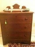 Small Three Drawer Chest with Backsplash