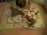 Modern Coffee Table, Rosewood Mah-Jongg, Asian Polychrome on Wood
