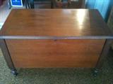 Cherry Blanket Chest on Casters with Insert, 1940's
