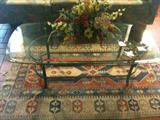 Wrought Iron and Glass Coffee Table
