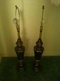 Pair Brass Lamps
